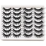 Losha False Lashes 14 Pairs Value Pack Fluffy Fake Eyelashes Natural Look 6D Handmade Reusable Eye Lashes Pack 2 Styles Mix