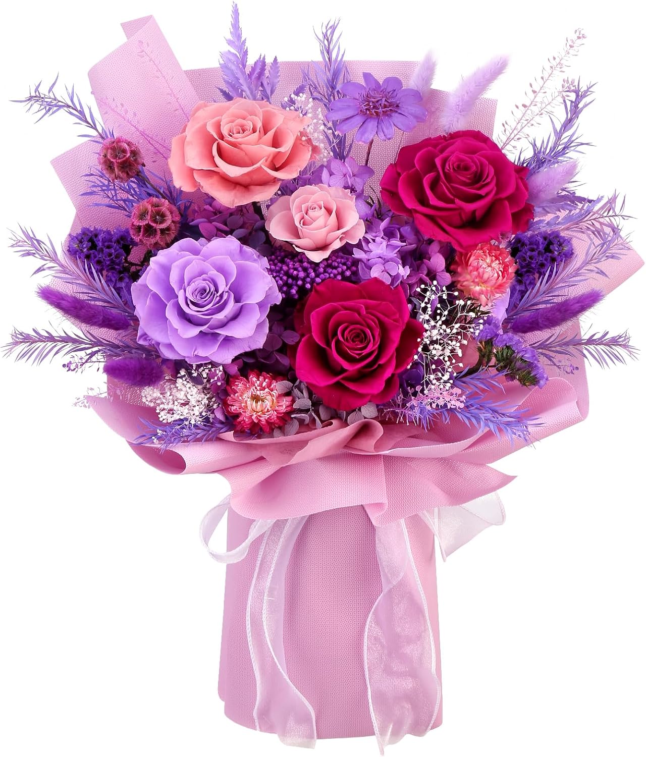 Bloom's Diary Preserved Purple Flowers Bouquet, Flowers for