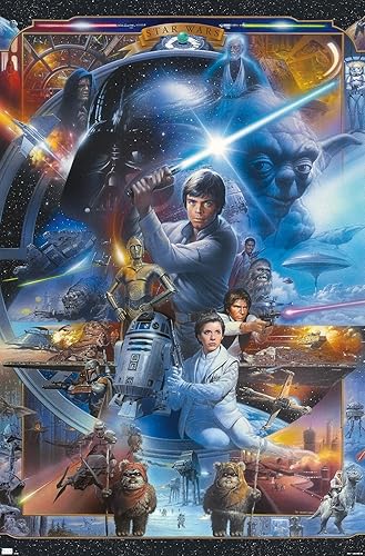 Trends International Star Wars: Original Trilogy - Póster de collage de pared, 34 pulgadas de largo x 22.4 pulgadas, versión sin marco