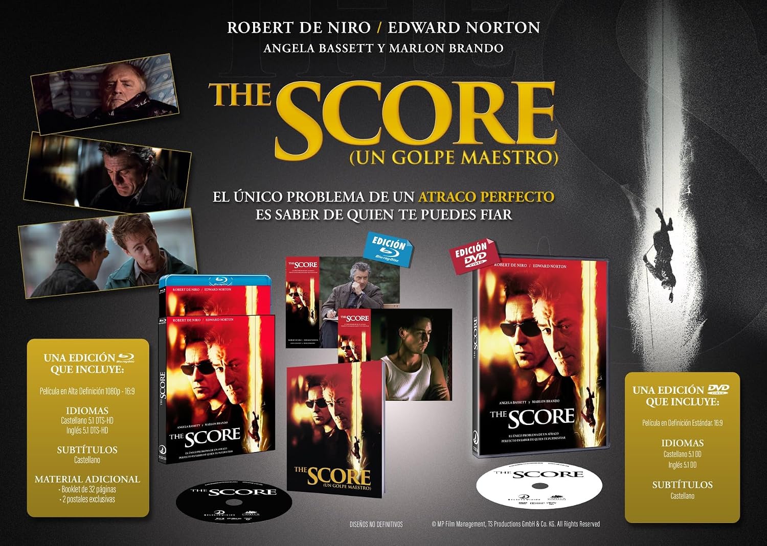 The Score. Bluray Película. - Analyse des détails et conception