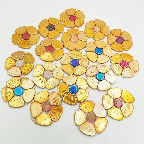 Miniatura 3 de Azulejos de mosaico de cerámica de flores de 17.64 oz1.1 libras, azulejos de mosaico de cerámica creativos para manualidades, platos, macetas,