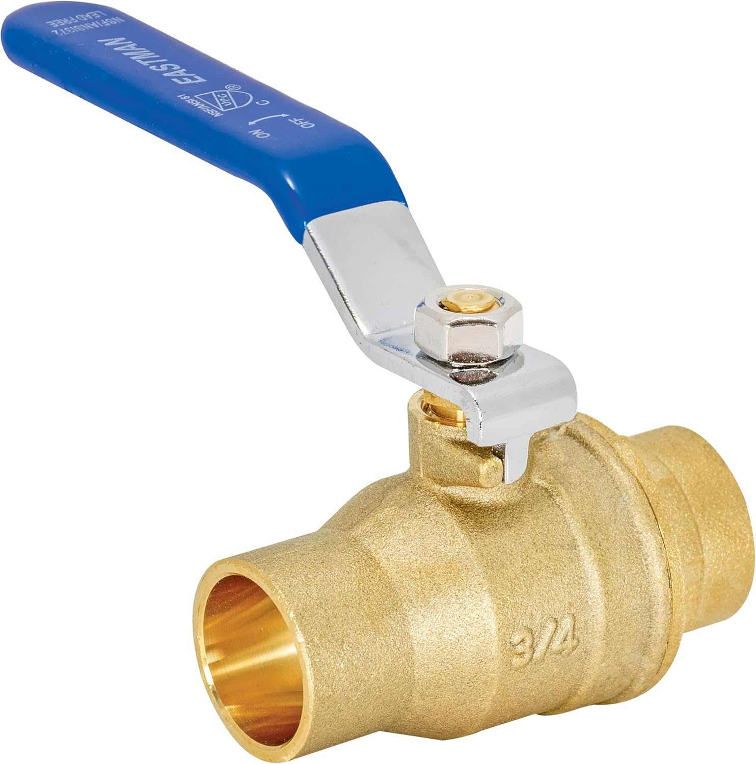 Eastman Heavy Duty Full Port Brass Ball Valve, 1-1/4 in Sweat x 1-1/4 in Sweat Connection, 20067LF