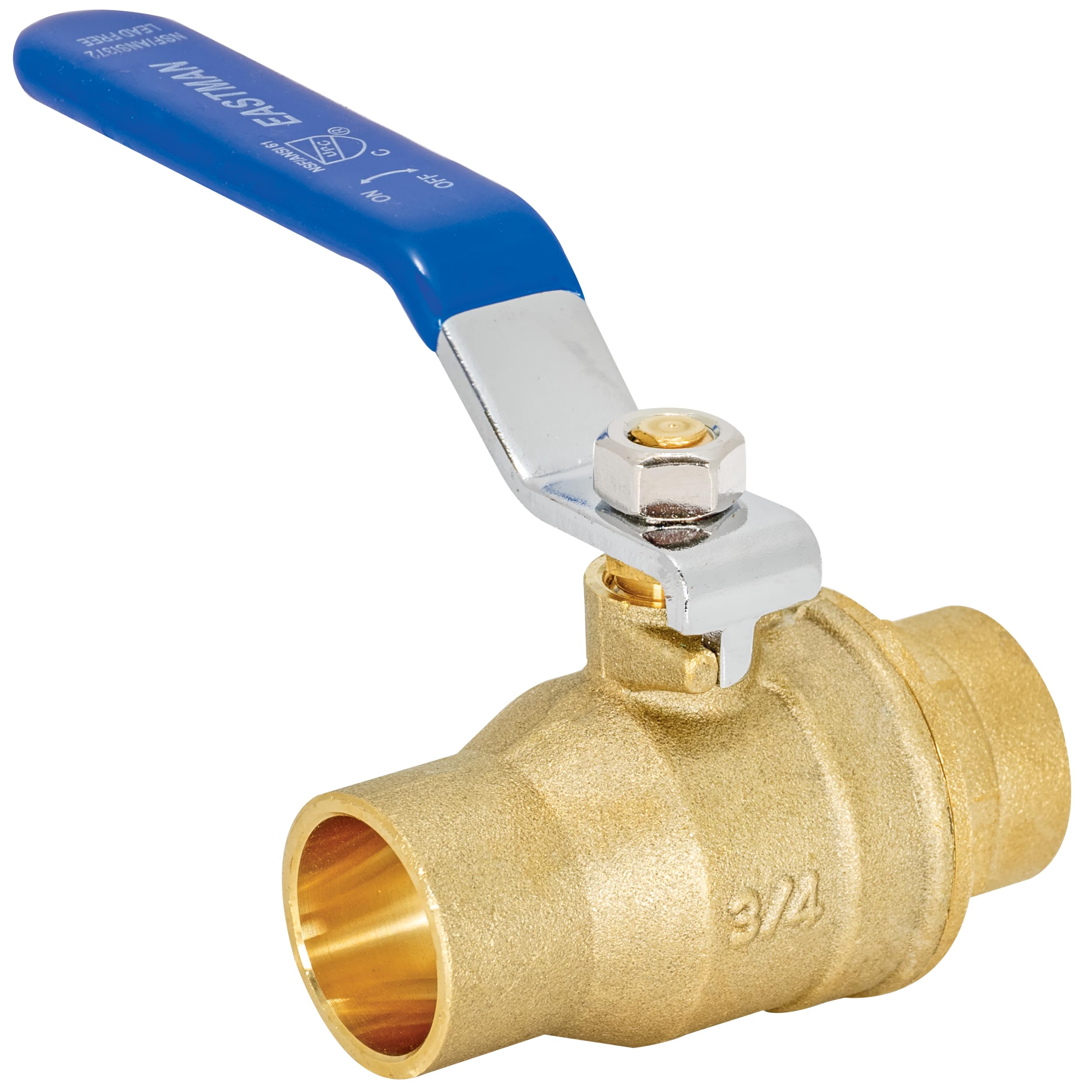 Heavy Duty Full Port Brass Ball Valve, 3/4 in Sweat x 3/4 in Sweat Connection, 20063LF