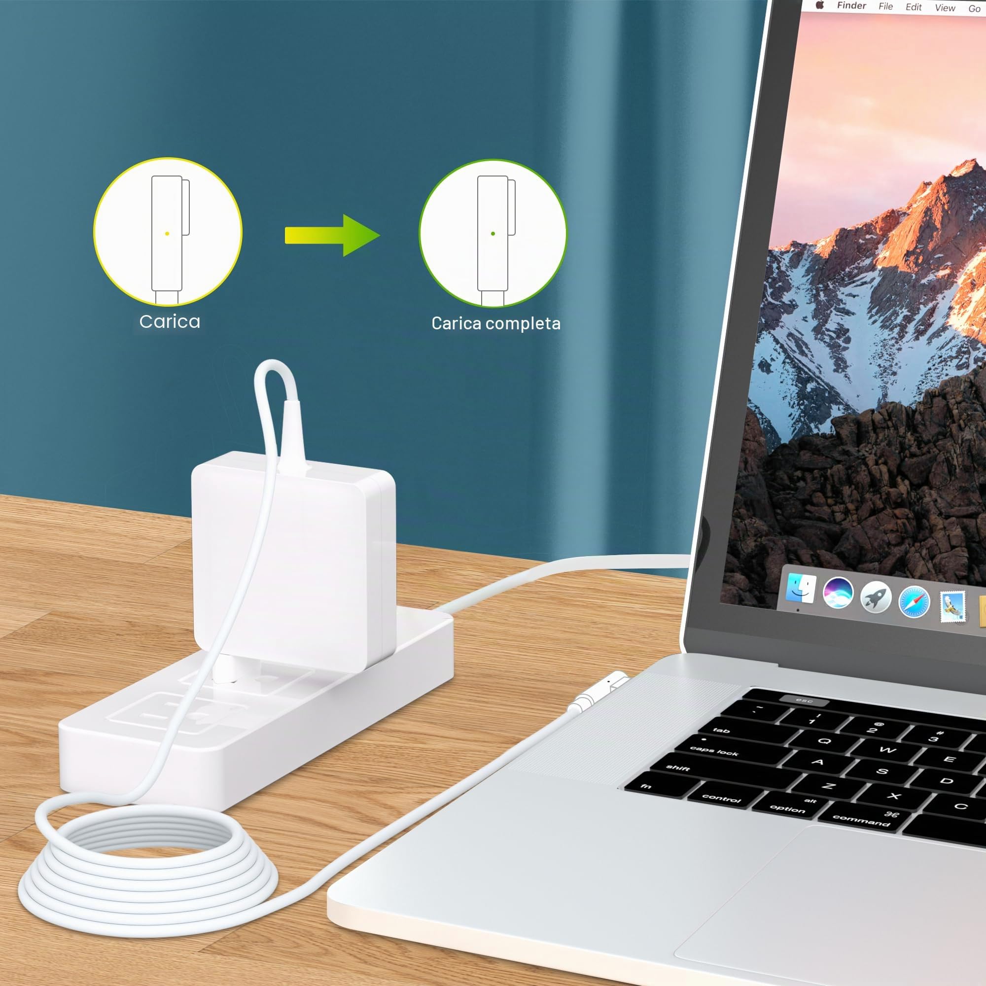 Mac Book Pro - Caricatore di ricambio per Mac Pro 85 W 60 W L-Tip Shape Connector Adattatore di alimentazione per computer portatile Mac 13 15 17 pollici prima metà 2012 e Mac (2006-2010)
