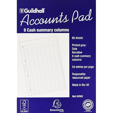 Q Connect A4 8-Column Analysis Pad : Amazon.co.uk: Stationery & Office ...