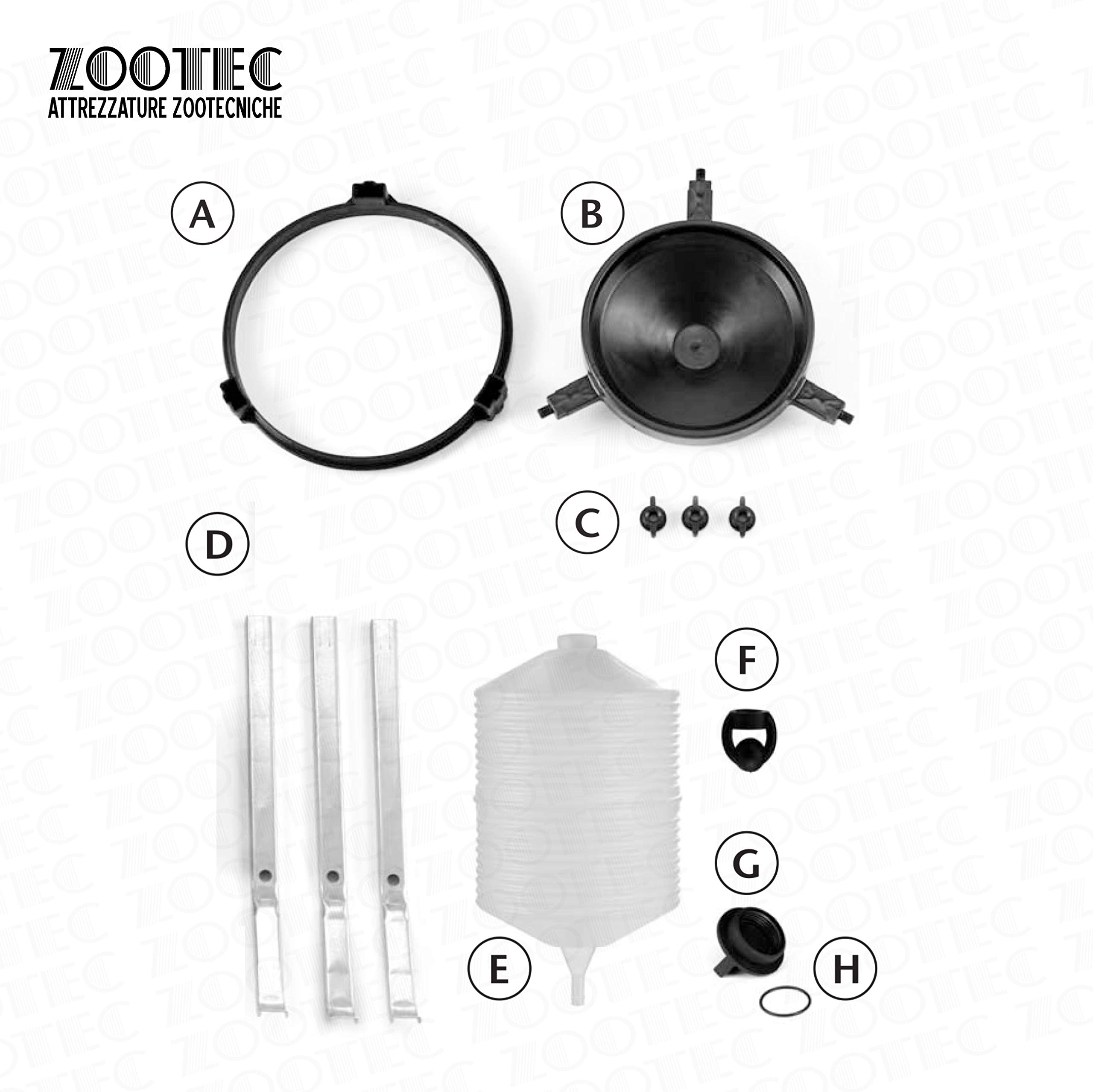 Zootec Bebedero para gallinas, Pollos, Patos, Gansos, Gansos, automático de plástico con depósito de 30 litros, fácil de Rellenar, Mover y Limpiar [Made in Italy] + Guantes Talla 9