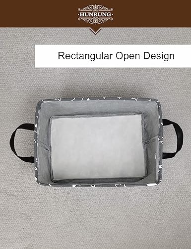 Miniatura 115 de HUNRUNG Cesta rectangular de almacenamiento de lona, bonita cesta organizadora de lona para mascotas, juguetes de niños, libros, ropa, perfecta