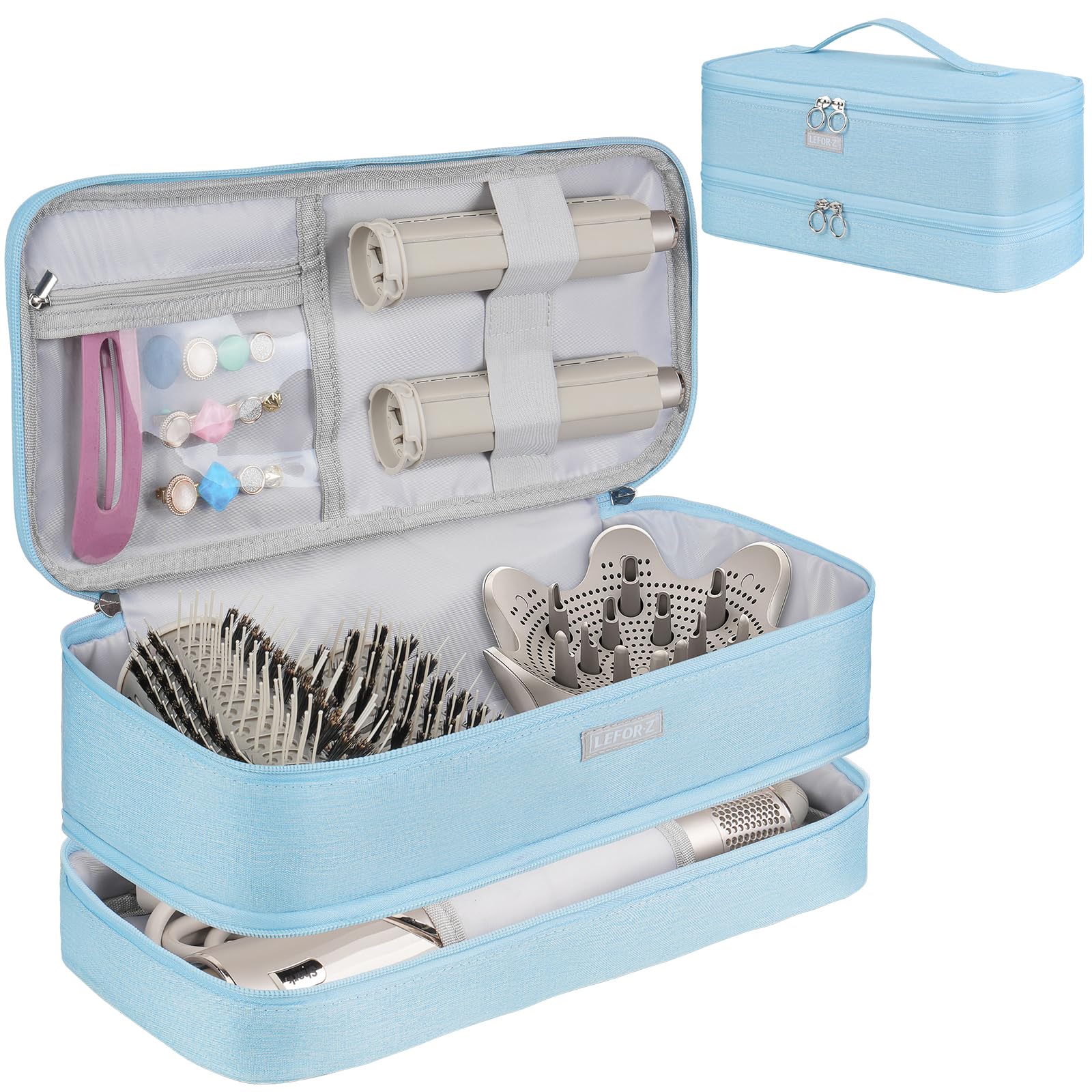 Travel Carrying Case Compatible with Shark Flexstyle FlexFusion Hair Dryer Double-Layer Hair Hot Tools Storage Bag Fits for