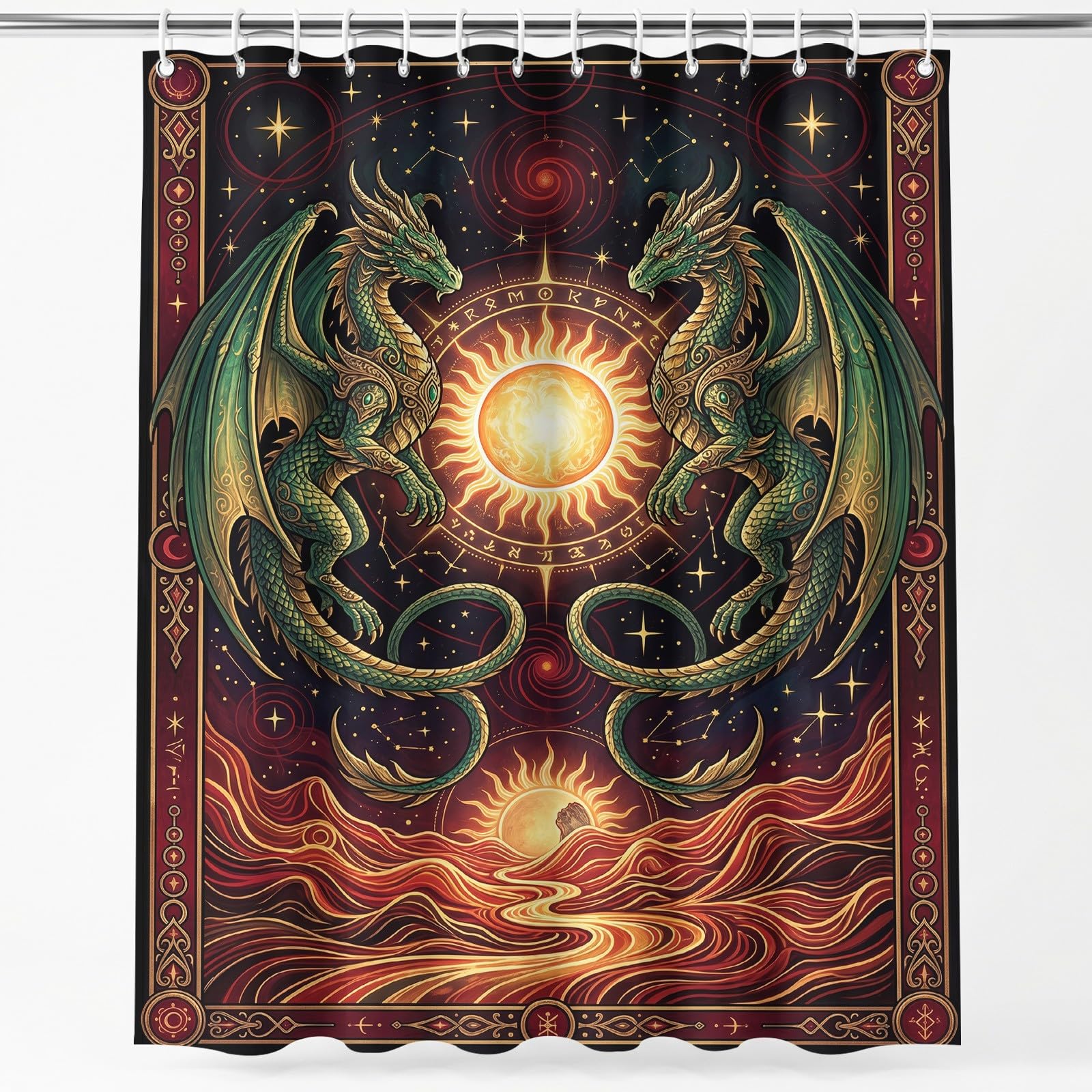 Generisch Drache - Tenda da doccia, 200 x 200 cm, colore: marrone