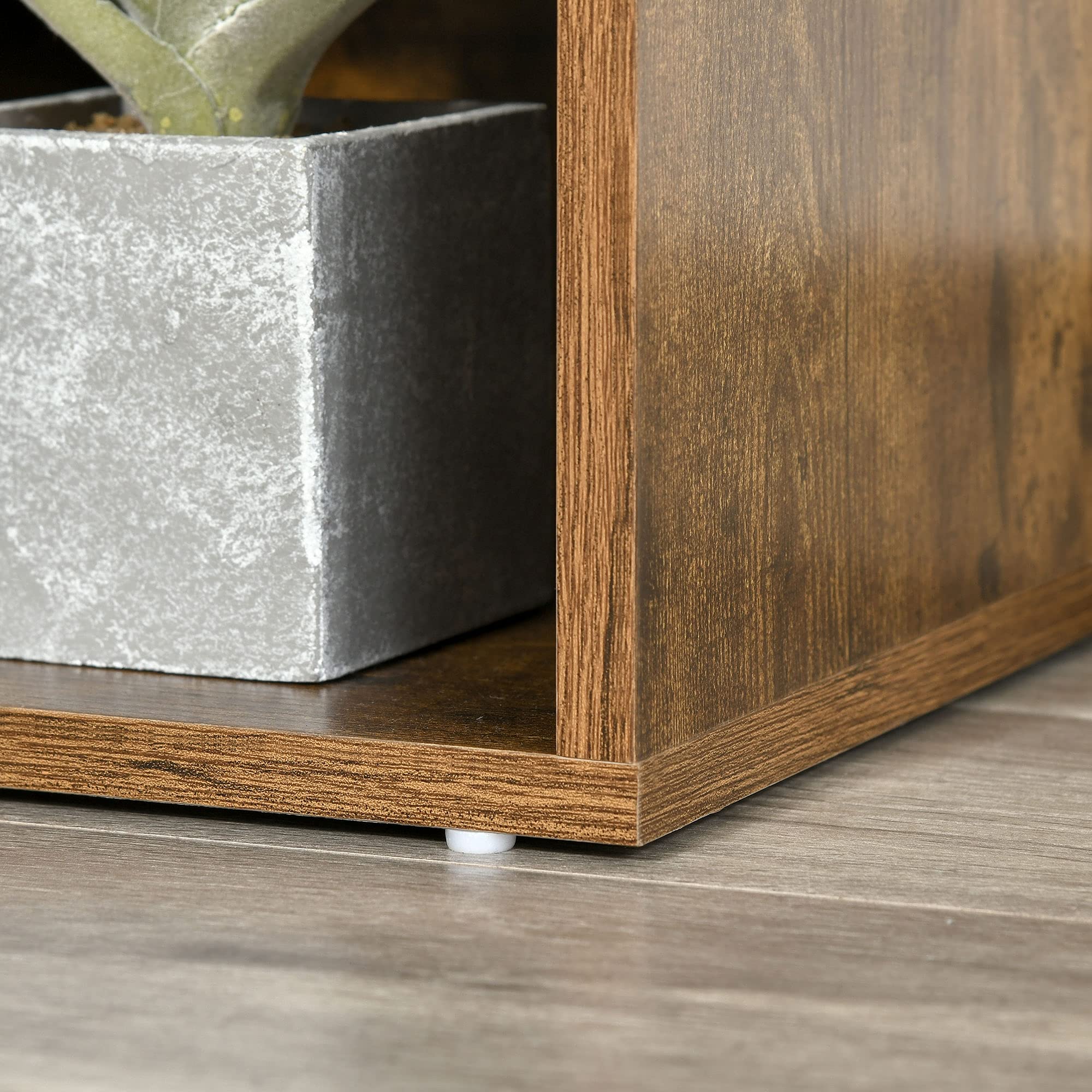 HOMCOM - Biblioteca banco 2 en 1 cojines de asiento (102 x 30 x 61 cm), color marrón | Estantería Cube, 6 Compartimentos Abiertos, 2 Niveles, Mueble de Almacenamiento, Salón, Dormitorio, Oficina