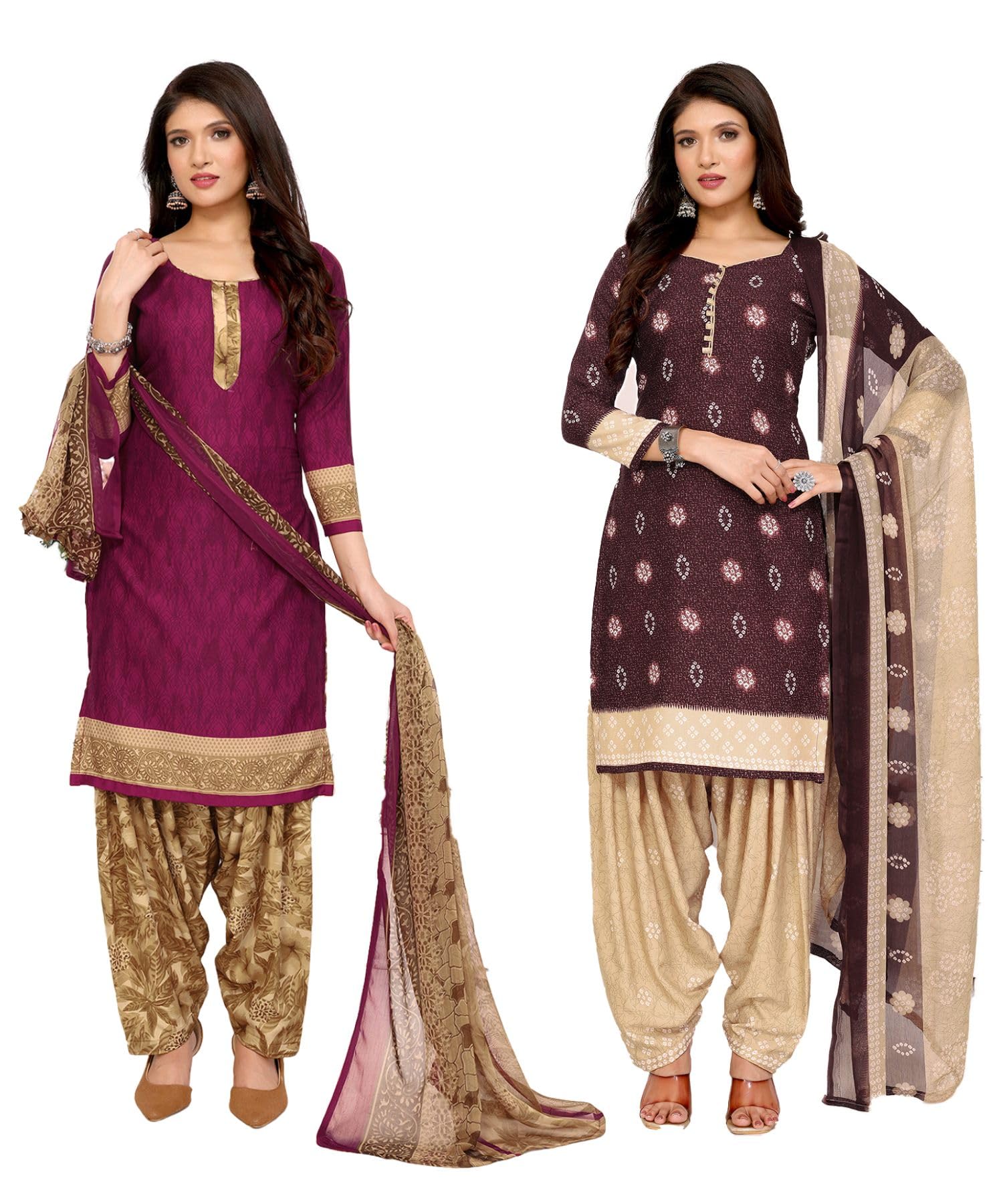 yashika Women's Crepe Dress Material Set for Women | Unstitched Printed Fabric for Kurta Bottom & Dupatta (Pack of 2)-picture-27