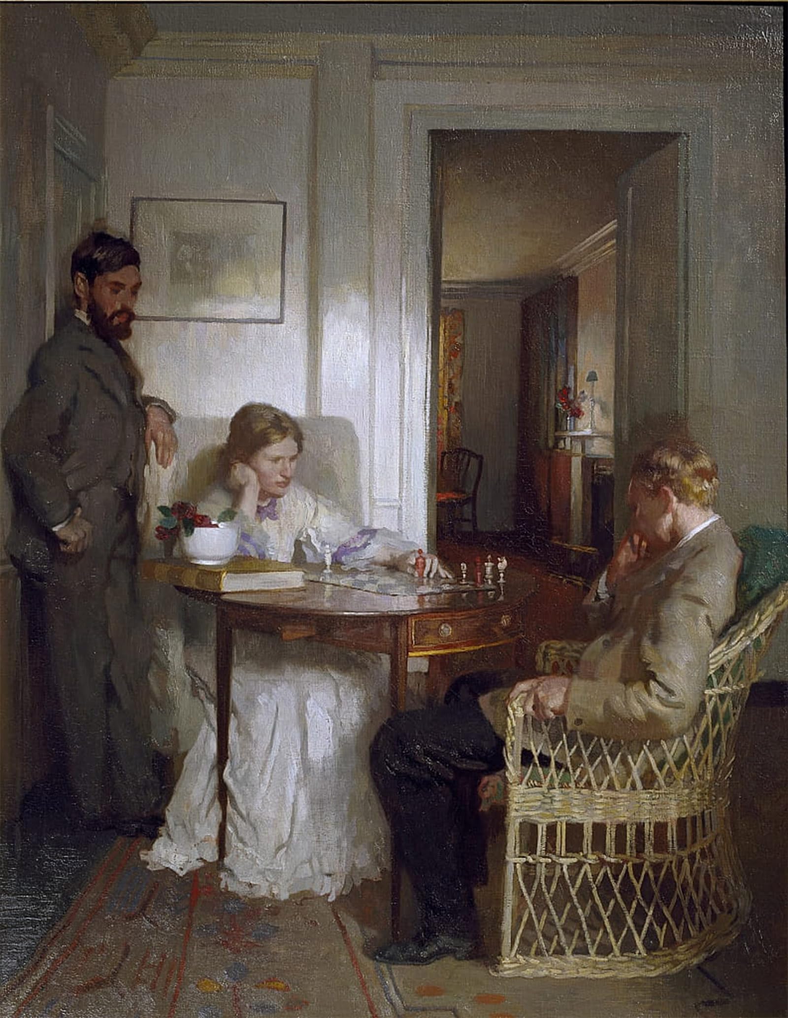 Poster les joueurs d'échecs déco murale salon tableau classique Montague 60x90cm