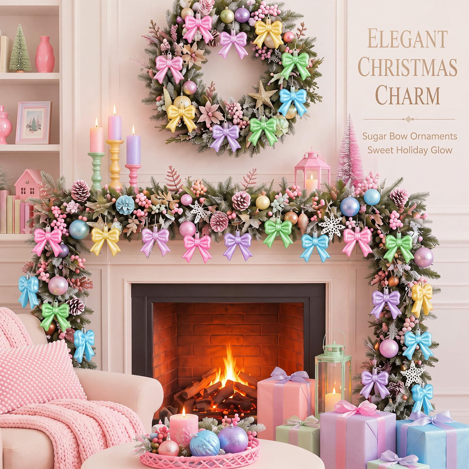 Gejoy 24 pezzi 3D Candy Bow Party Hanging Ornament White Coquette Bow Centrotavola Decorazioni di compleanno per tavolo Addio al nubilato Nuziale Festa di nozze Decor