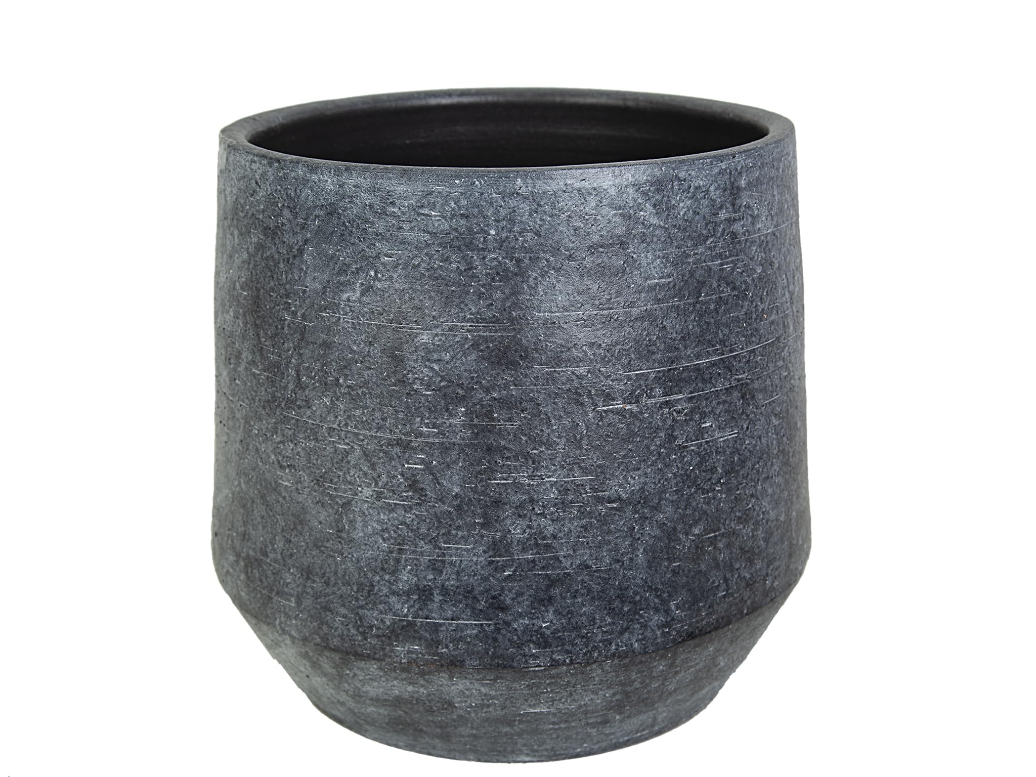 Cache-pot en céramique gris de prestige avec finition patinée artisanale