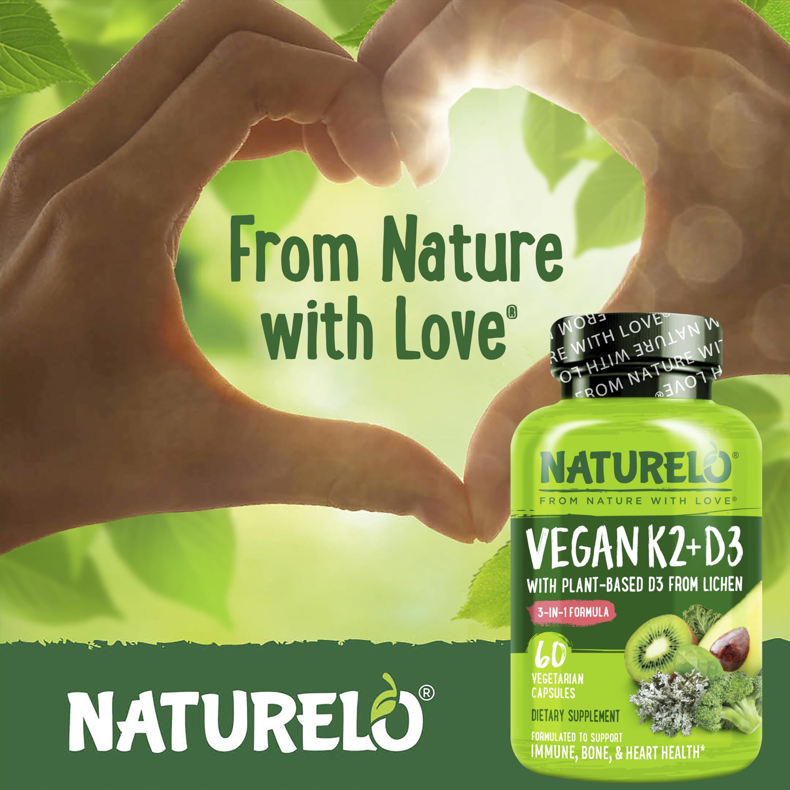NATURELO Vitamin D3 K2, Vegan K2+D3 Supplement, 60 Capsules — Amazon image 5