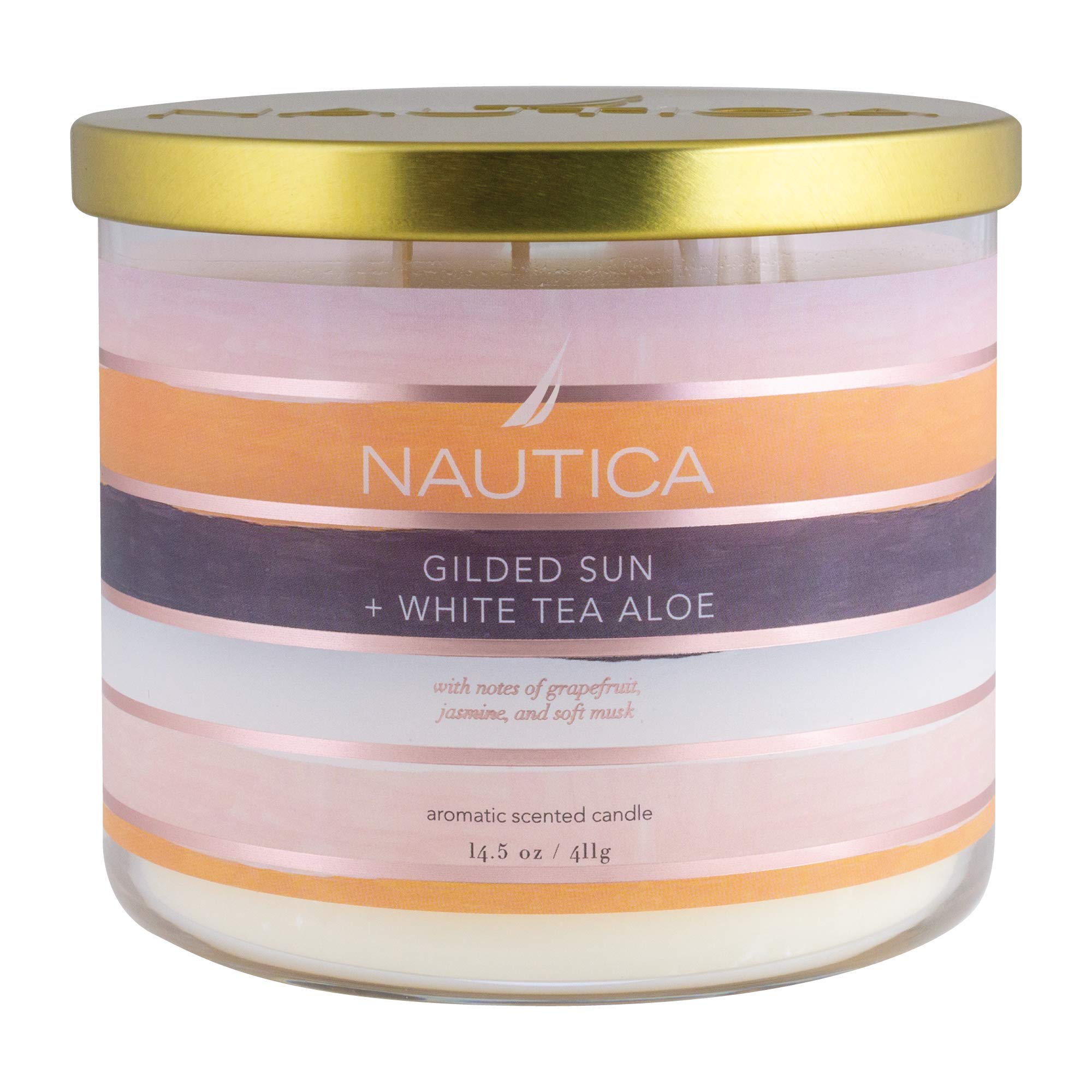 Gilded Sun + White Tea Aloe by Nautica Luxury Soy Wax Candle