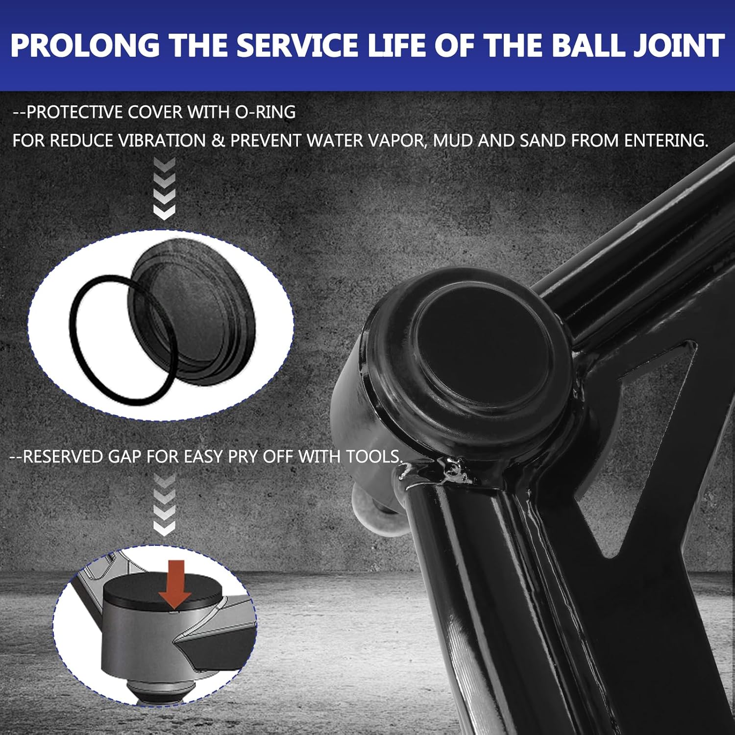 Upper Control Arm, 2-4” Adjustable Front Suspension Kit Tubular Control Arm With Ball Joint Compatible with 2001-2010 Chevrolet Silverado GMC Sierra 2500HD 3500HD