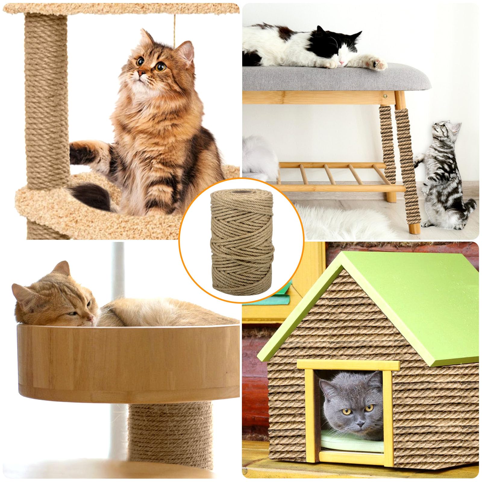 Jute Rope For Cat Scratch Post 1/4