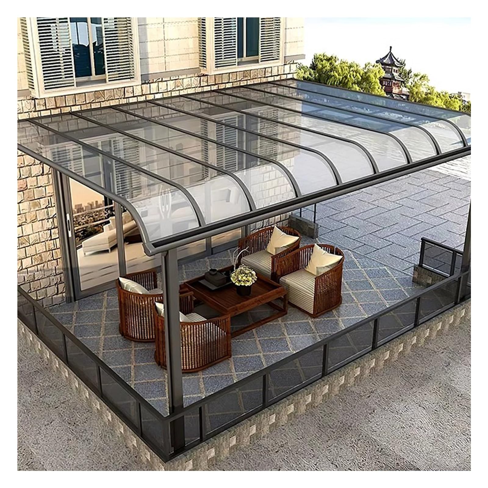 Placas de Policarbonato de 0,3 cm de Espesor, Lámina de Plástico Transparente, Gran Dureza, para Agricultura, Jardines, Viviendas(120x800cm)