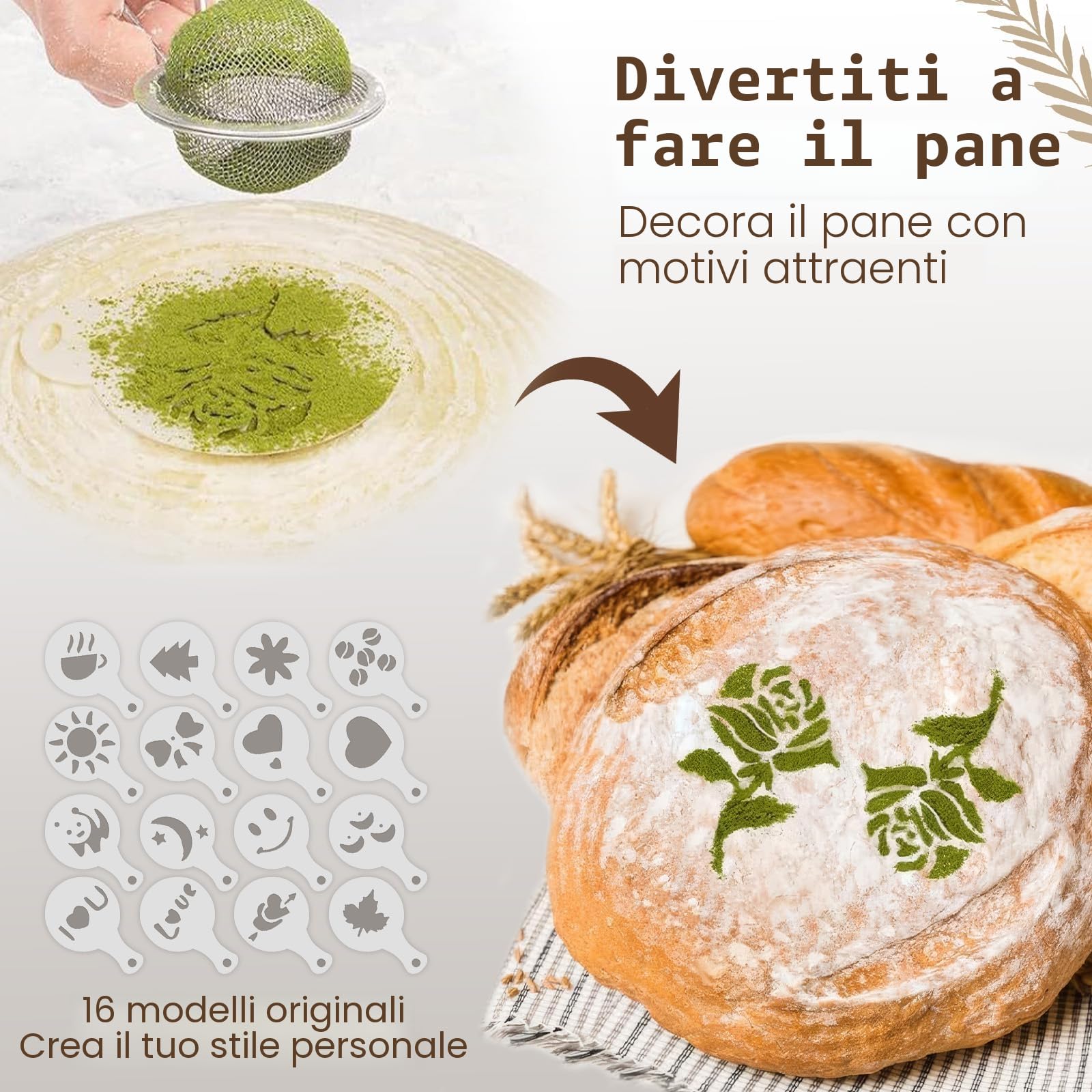 Set di cestini per il pane, set da 10 pezzi per lievitazione naturale, cestini per pane rotondi, diametro 25 cm e ovali, diametro 23 cm, accessori per la cottura del pane