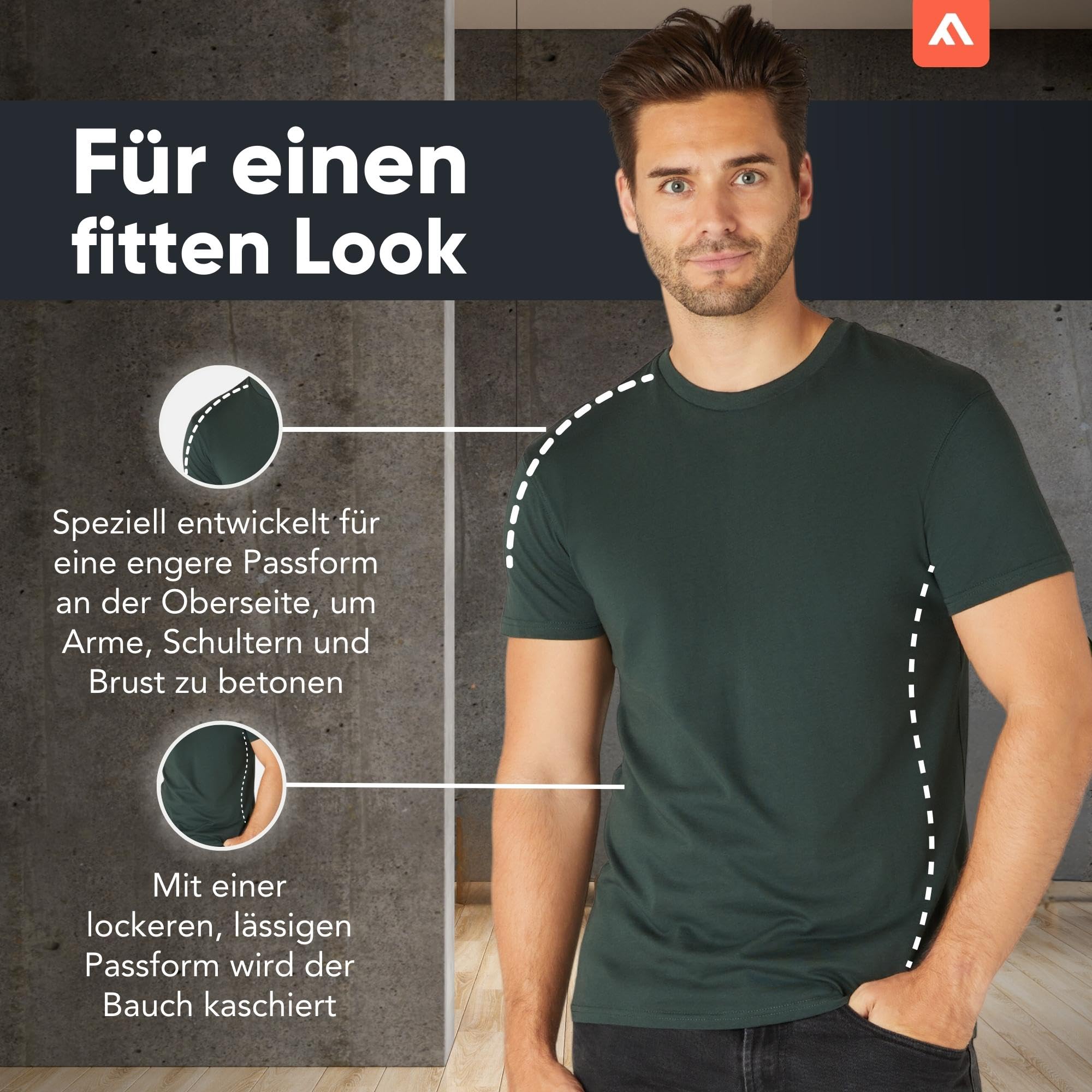 FM London Men's T-Shirt 3/5 Pack - High Quality T-Shirts with Slightly Tailored Design