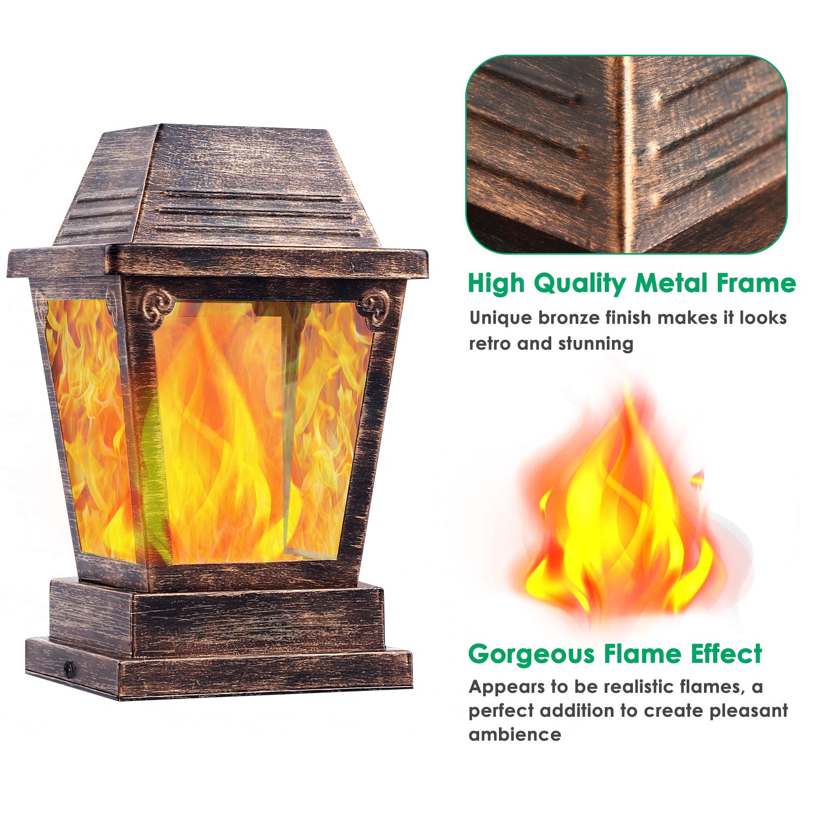 Lanterne Solari A Fiamma Tremolante - Lanterna Solare A Fiamma Danzante Luci Per Esterni Sensore Di Luce Automatico Lanterna Sospesa Impermeabile Per Vialetto Cortile Patio 92995940