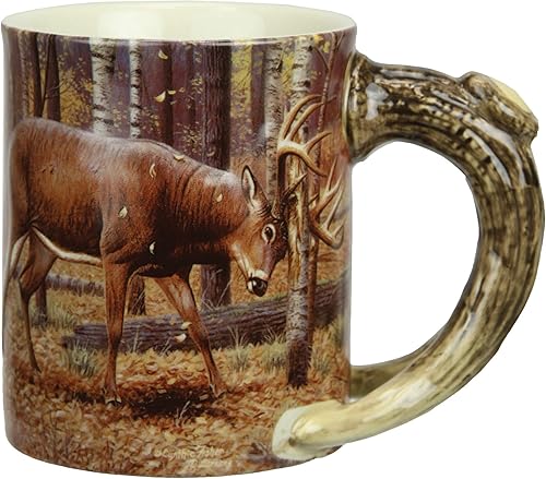 Miniatura 1 de Rivers Edge Products Taza de café de cerámica 3D con asa, 15 onzas, tazas de espresso y tazas de café de cerámica, perfecta para café, expreso, café