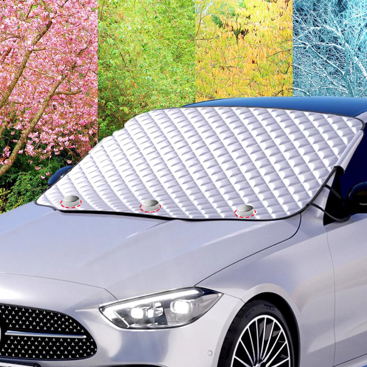 ELVYNIA Car Windshield Covers for Winter Large Windscreen