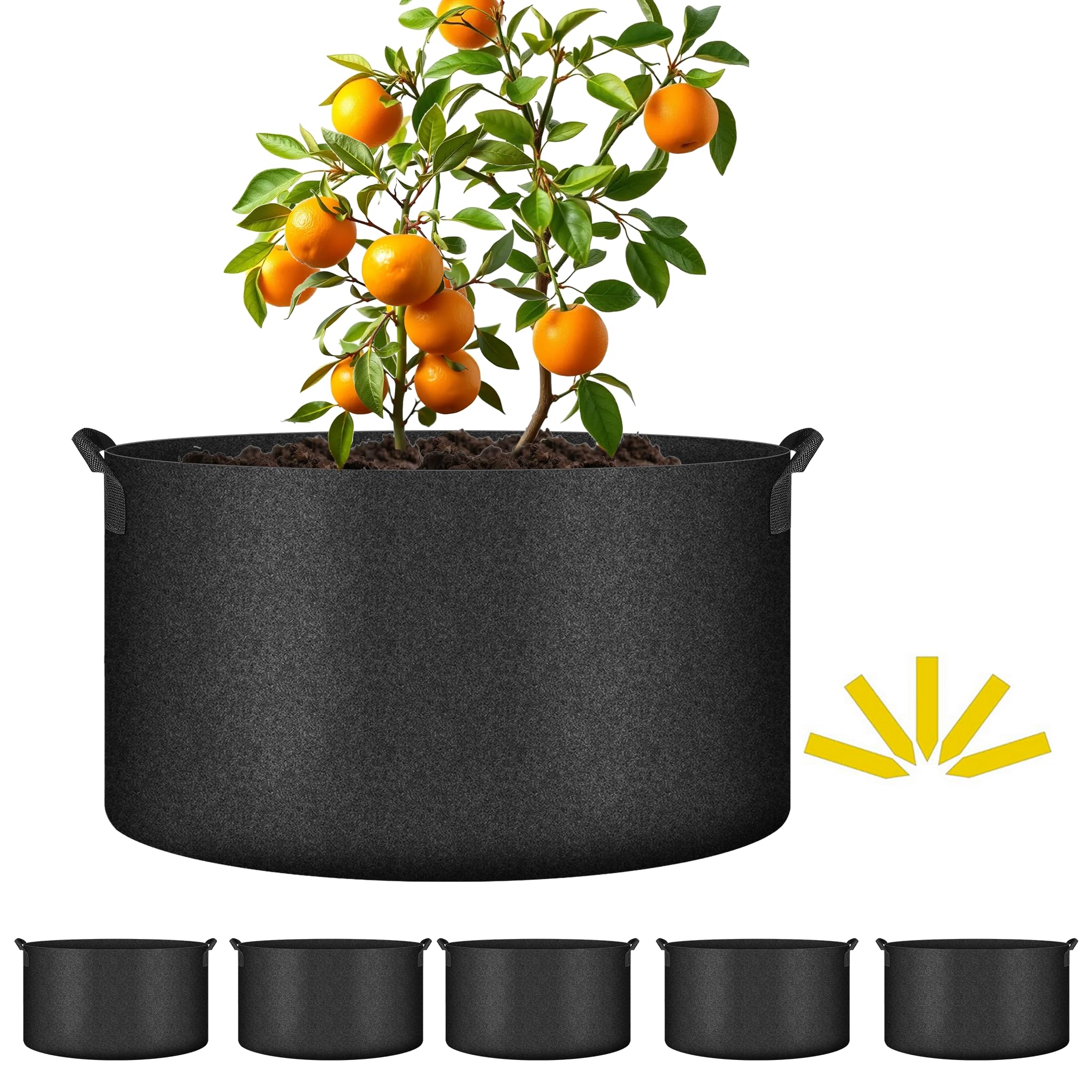 Simple Deluxe 5 Pack 15 Gallon Grow Bags