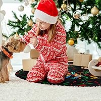 Vista 7 de Falda redonda de árbol de Navidad étnica mexicana, tapete para decoración de Navidad para fiestas de Navidad y decoraciones de vacaciones, 48