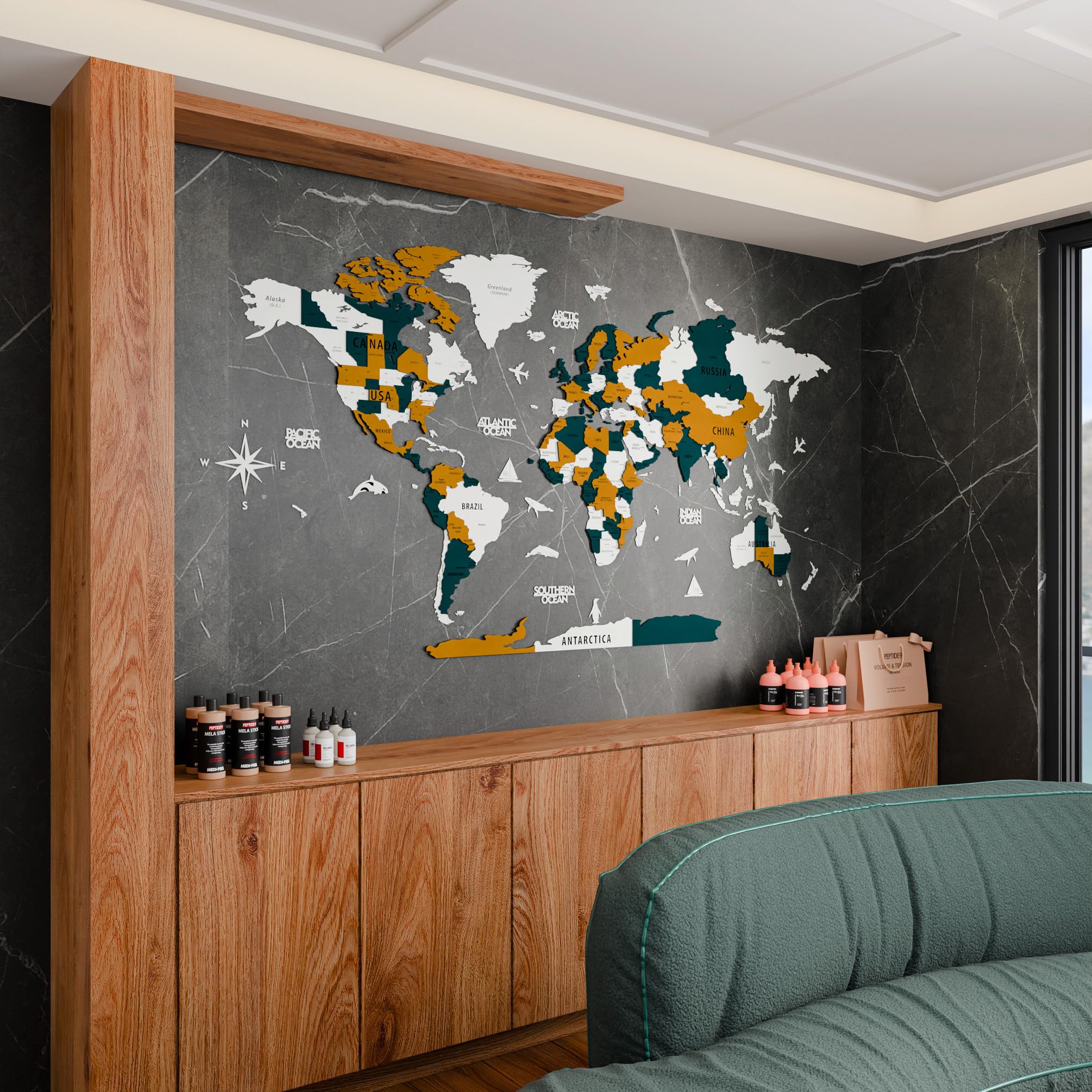 Amazon.co.jp: Colorfull Worlds 3D木製世界地図ウォールアート Amazon.co.jp: Colorfull Worlds 3D木製世界地図ウォールアート