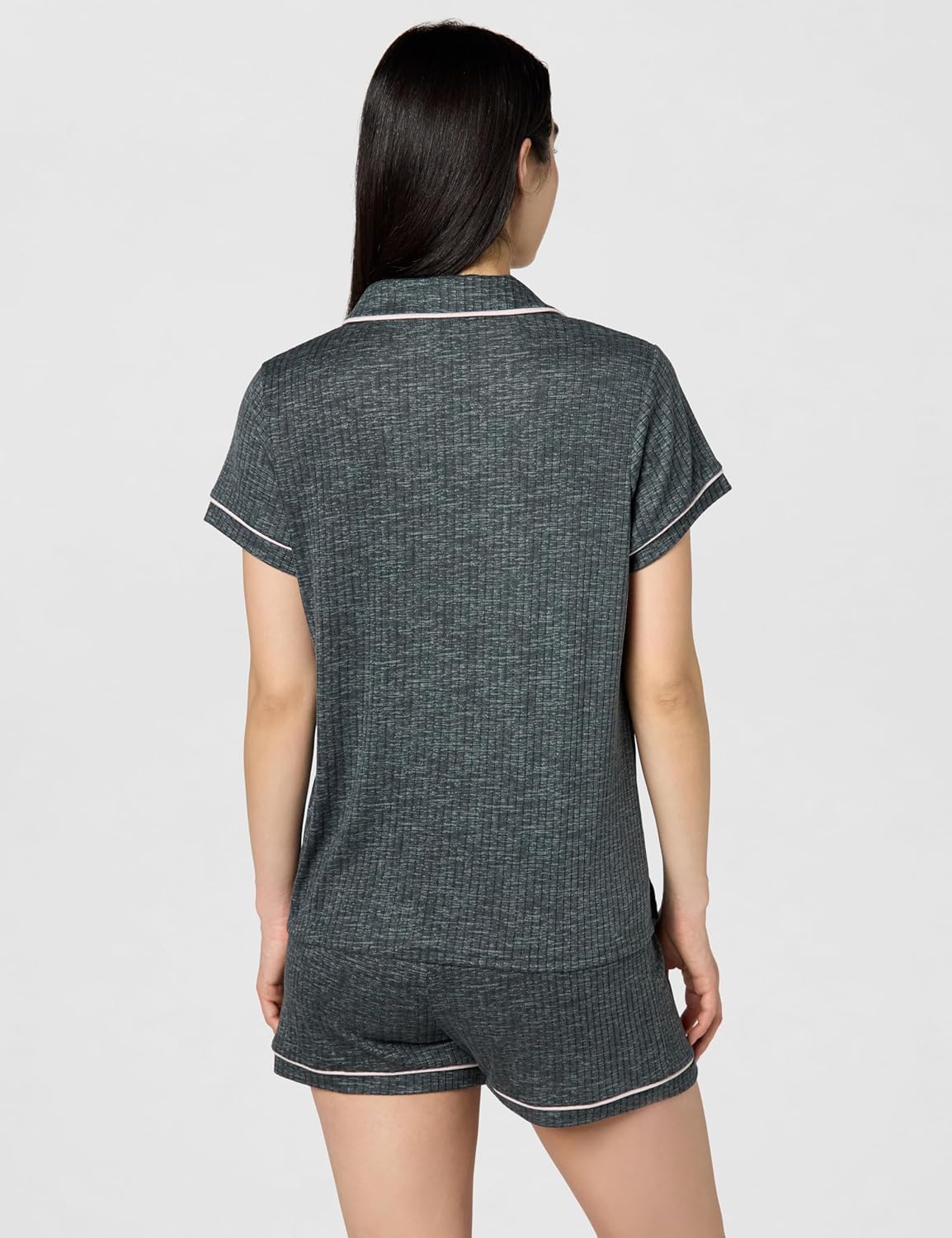 TAHARI 2 Piece Notch Collar Top and Shorts Pajama Set for Women, Soft Cozy Sets for Women - Image 4