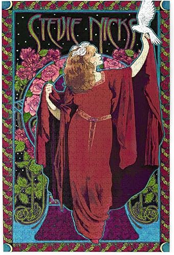 Stevie Rock Singer Nicks - Rompecabezas de madera popular de 1000 piezas para adultos, juegos - Rompecabezas de madera de 1000 piezas con caja