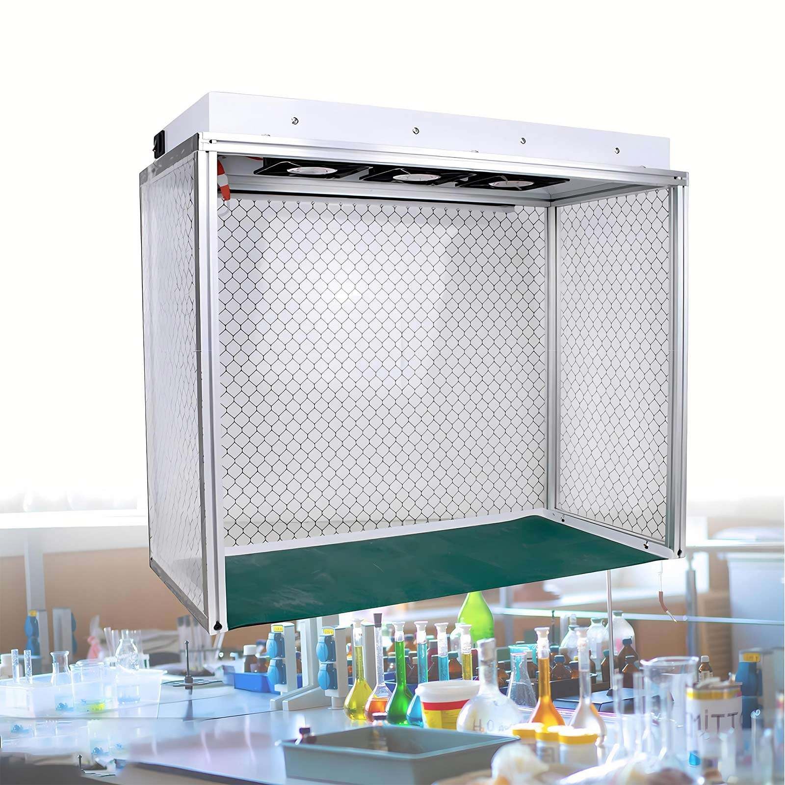 Leise Laminar Flow Haube, Klasse 100 Reinraum Arbeitsbank, vertikale Laminar Flow Haube, HEPA Filter Arbeitsbank, Dreifach Lüfter Laminar Flow Haube für Labor Arbeitsplatz