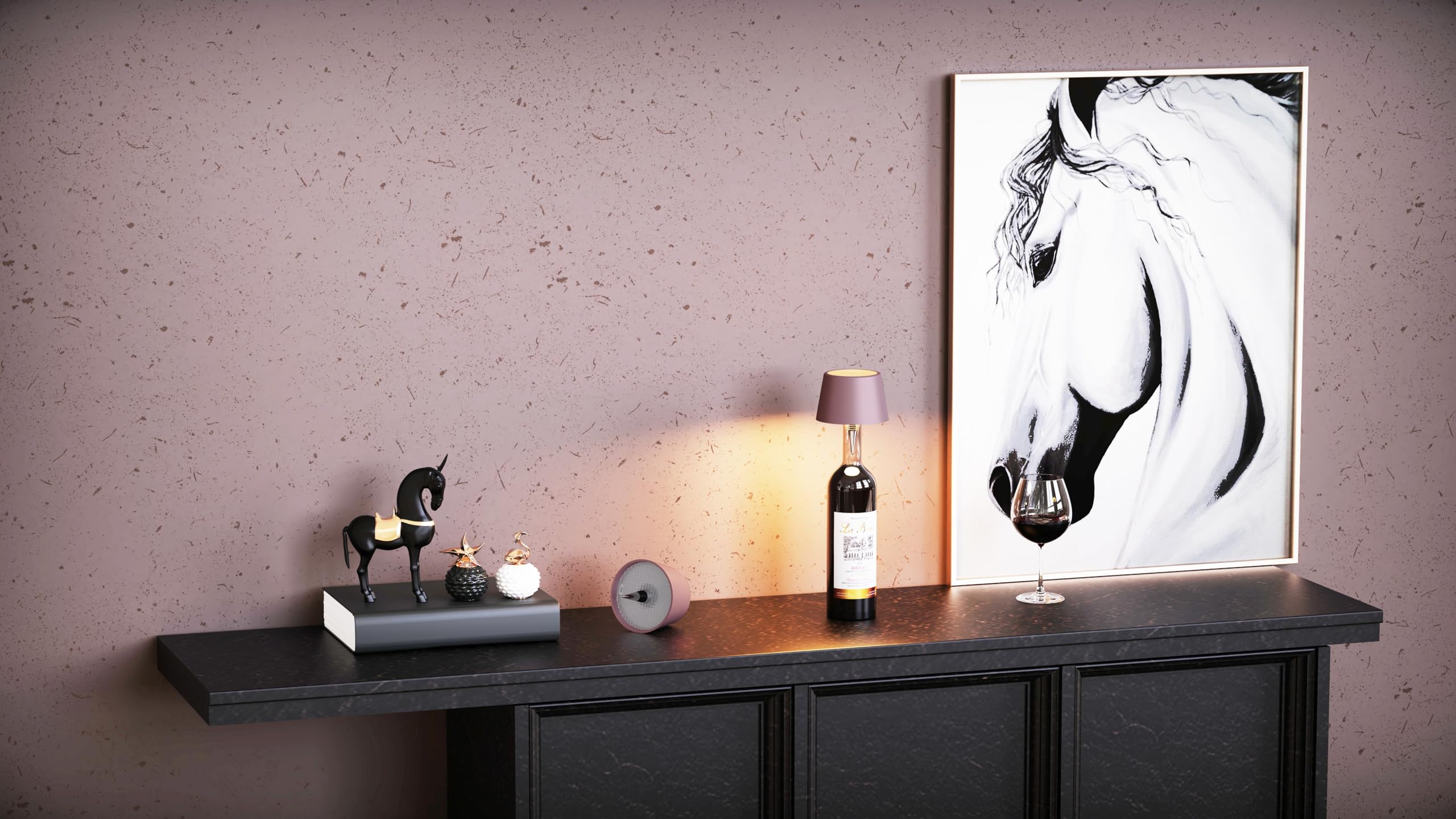 MU LIN lampada bottiglia ricaricabile,lampada da tavolo senza fili,Controllo Touch da 3 Modalita Temperatura di Colore, Dimmerabile, per Soggiorno, Ristorante