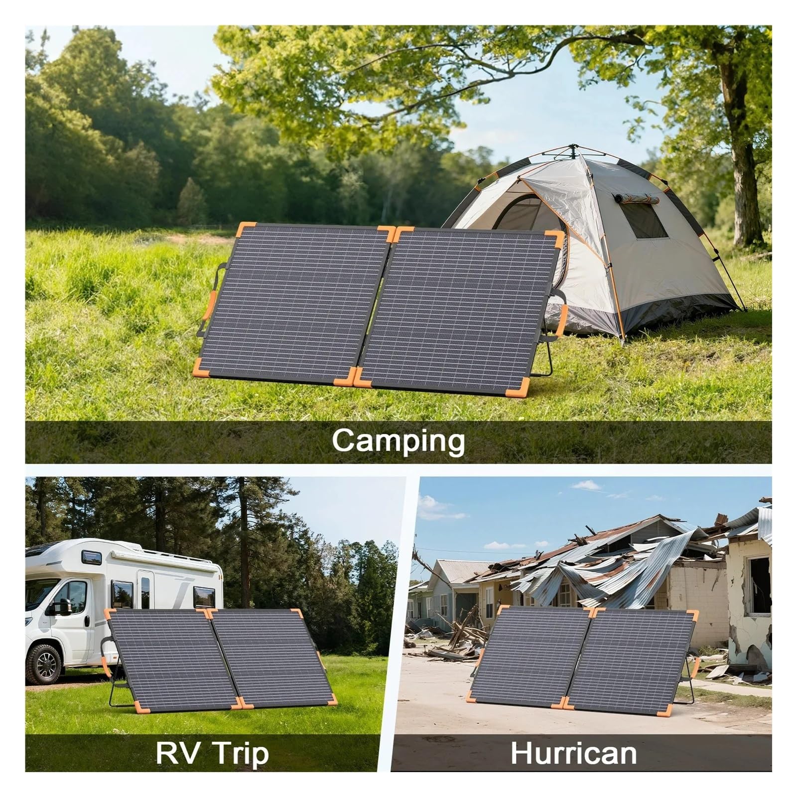 Pannello solare bifacciale Balkonkraftwerk100W/200W/400W 20V/40V Generatore di caricabatterie solare pieghevole portatile da campeggio CAMPER Barca di emergenza(200W)