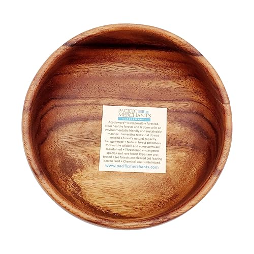 Pacific Merchants Acaciaware - Cuenco redondo para calabash (6 x 3 pulgadas)