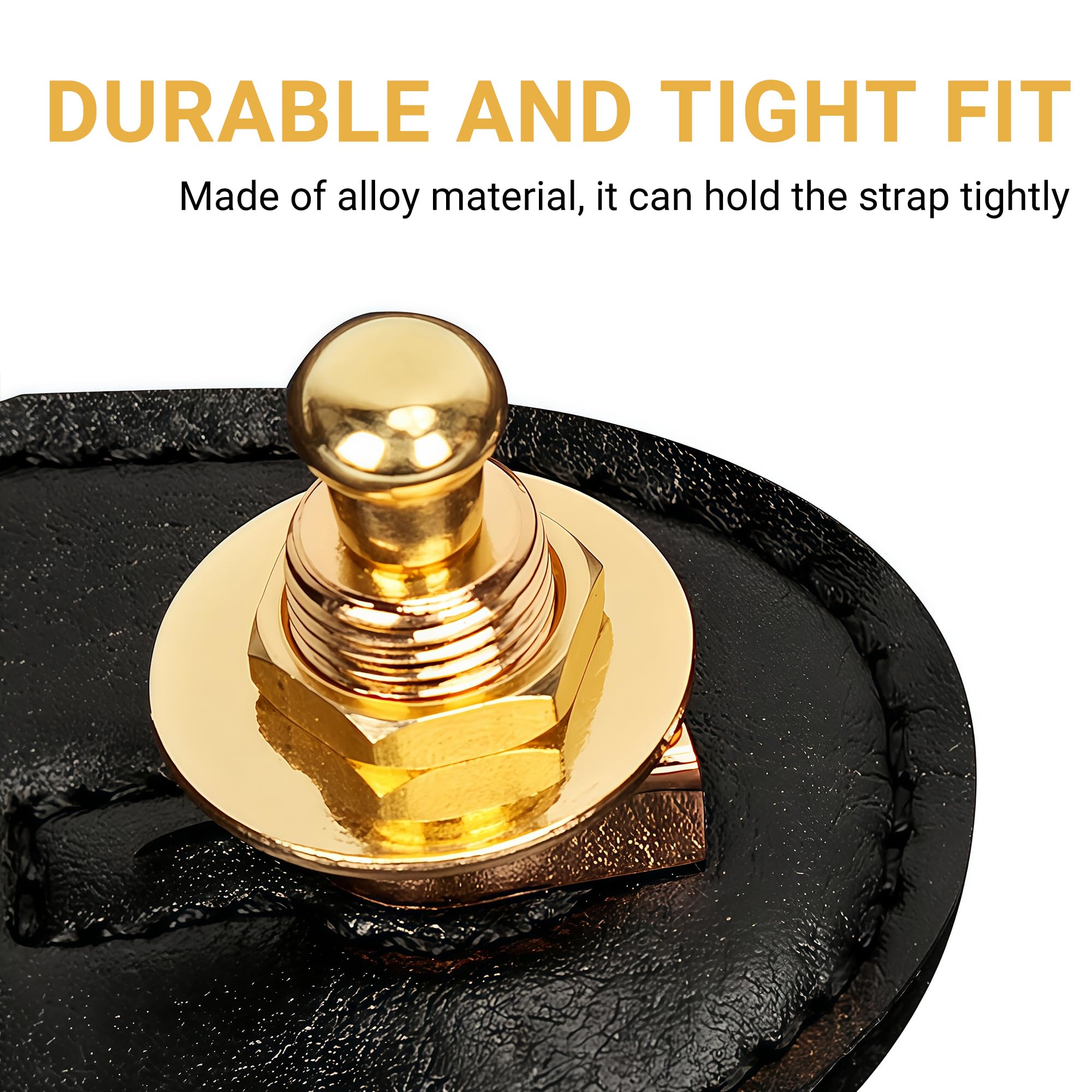 Musiin Guitar Strap Lock, Button Strap Lock Set including Secure Quick Release, Made of Metal Material - Image 3