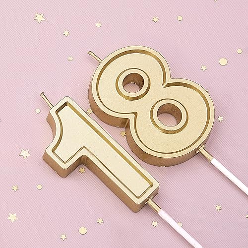 Miniatura 2 de CAKE CODE Velas de cumpleaños de oro Roma de 2.76 pulgadas, velas de números dorados, velas de números de pastel, celebración de fiesta