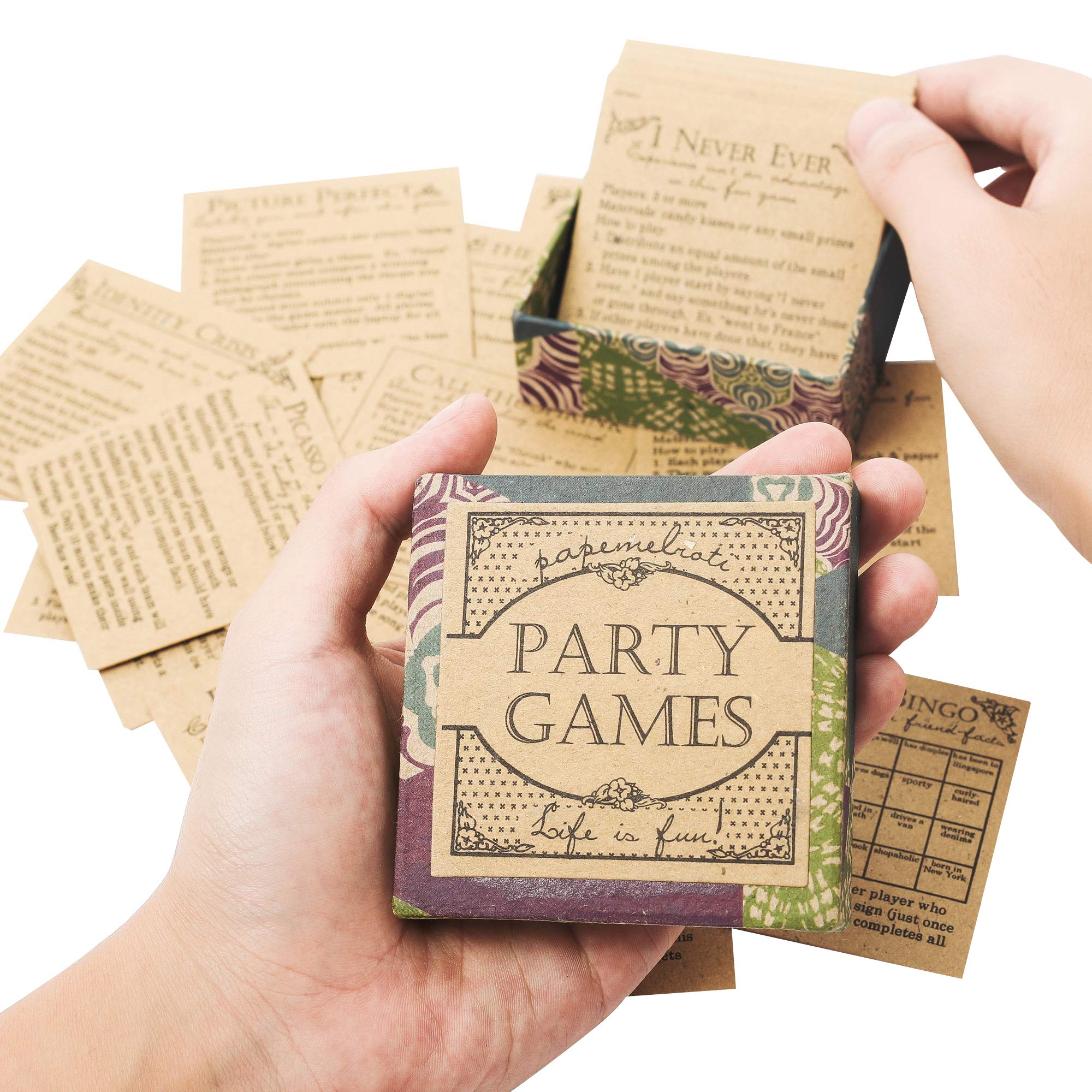 Amazon.com : Navy Peony's Party Games Cards Deck - 47 Short Games,  Eco-Friendly, Small Palm-Sized Box | Fun Party Favor Pack for Your  Housewarming, Birthday : Office Products
