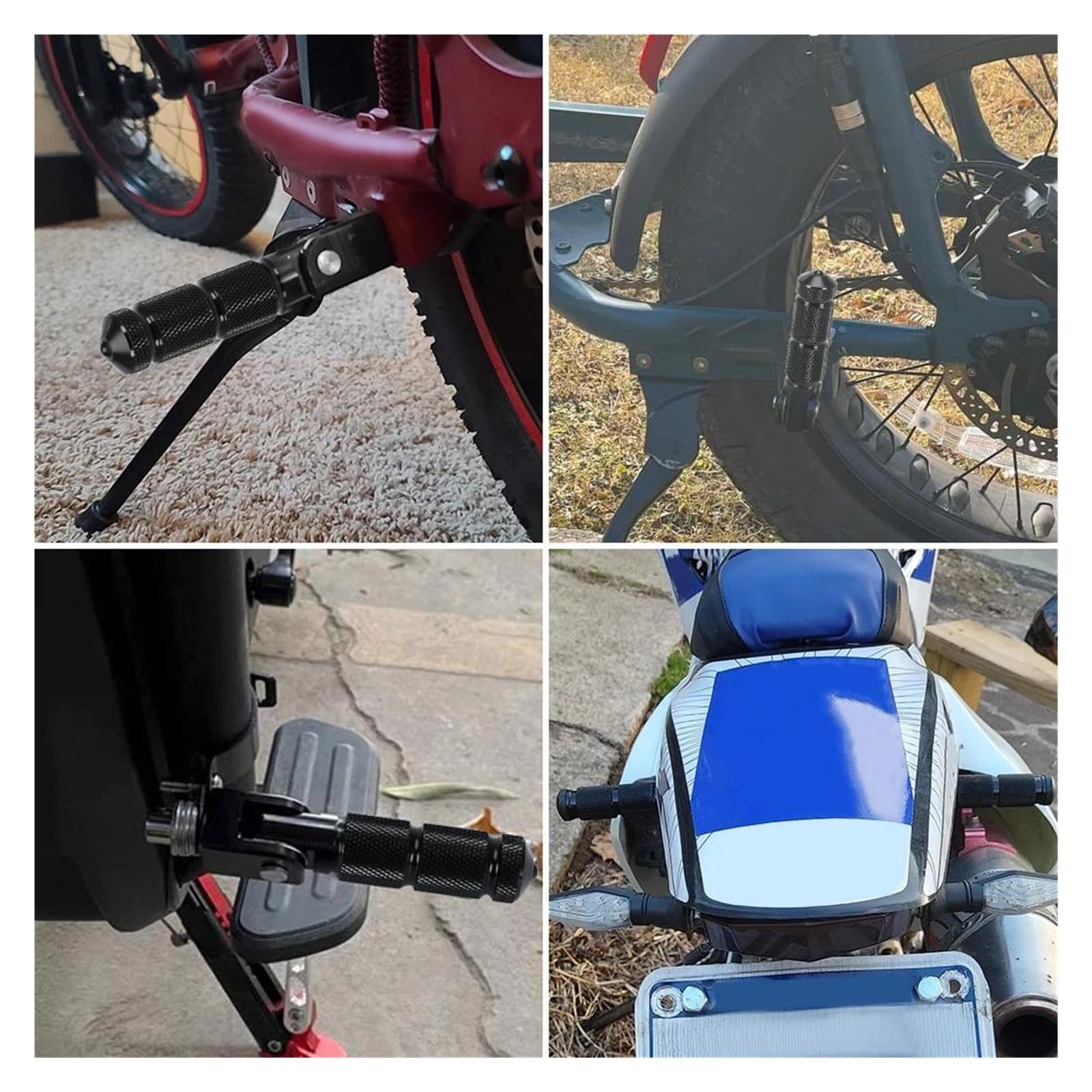 Motorfiets Voetsteun 2 Stuks Motorfiets Motor Fiets Opvouwbare Voetsteunen Voetsteunen CNC Aluminium Universele Voetsteunen Haringen Achterpedalen Set Voetsteunen Moto(Silver