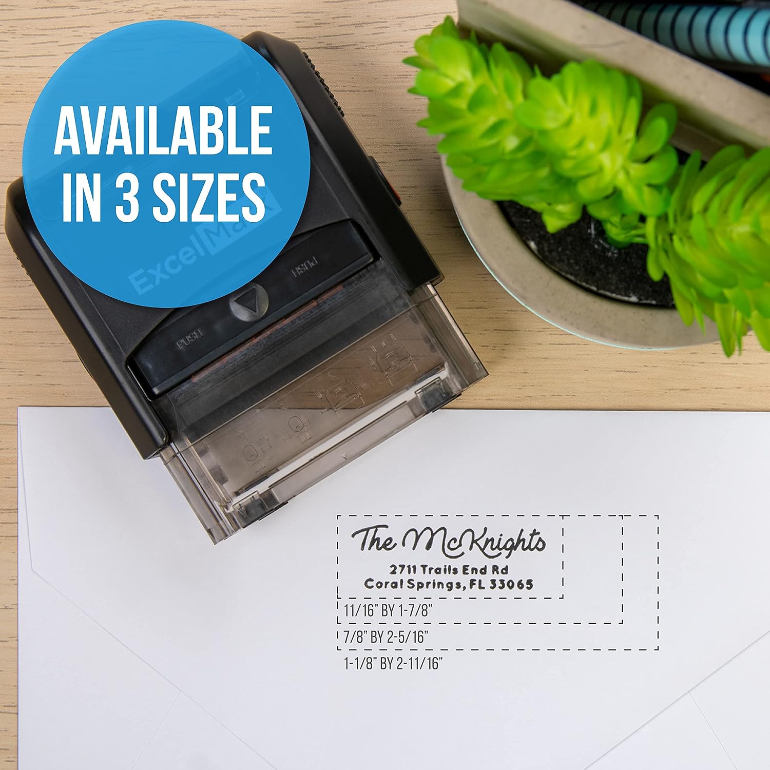 Custom Return Address Stamp – Self Inking Rubber Stamp – 3 Sizes and 8 Designs to Choose from
