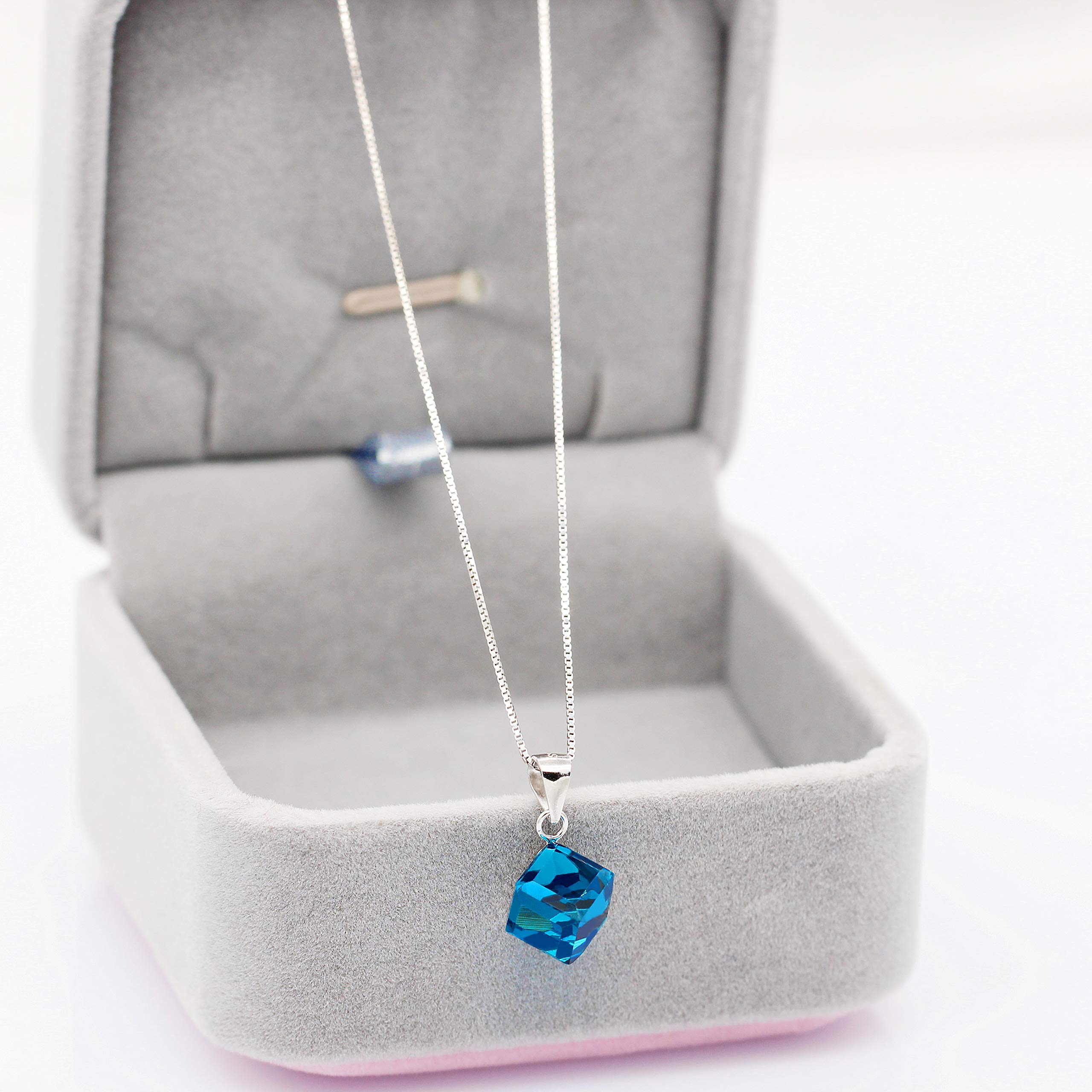 Uloveido Collana da donna in argento Sterling 925 con cristalli austriaci e magici cambiamenti, idea regalo per matrimonio