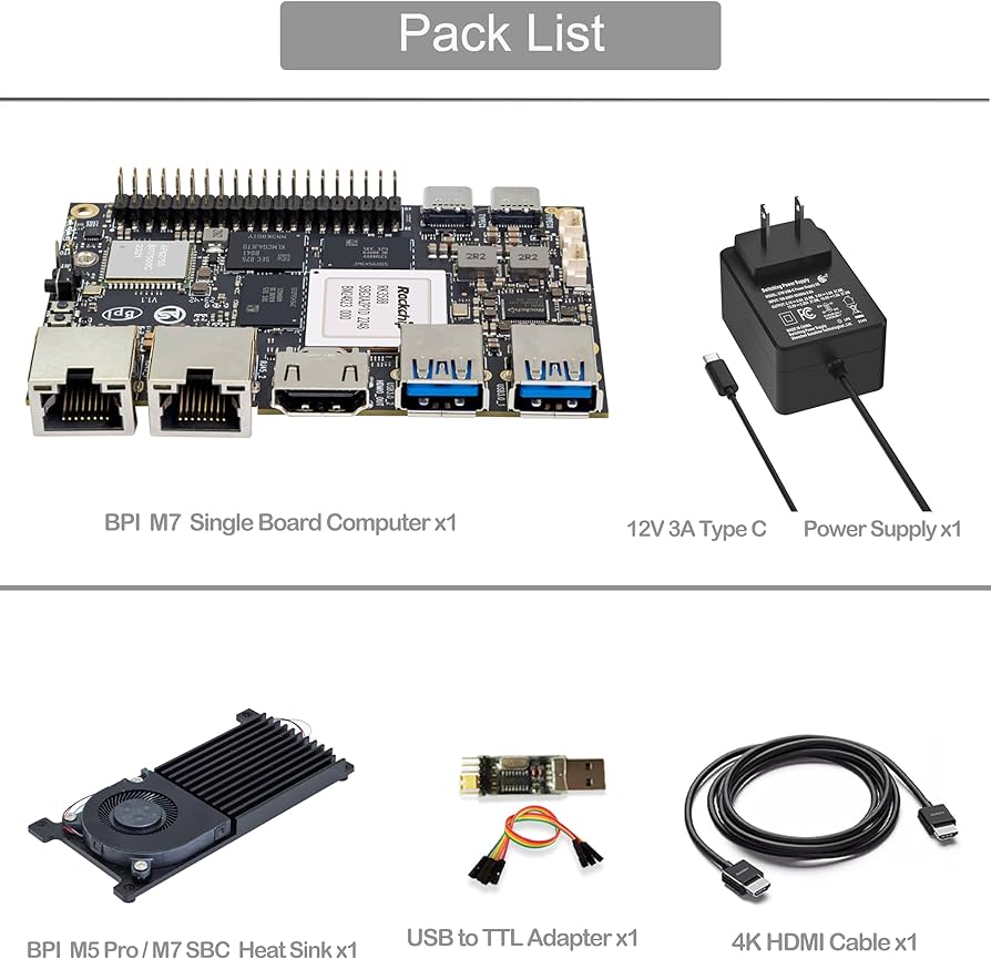 Amazon.com: Banana Pi BPI-M7 LPDDR4x 16GB Single Board Computer