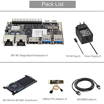 Banana Pi BPI-M7 LPDDR4x 16GB Single Board Computer, RK3588
