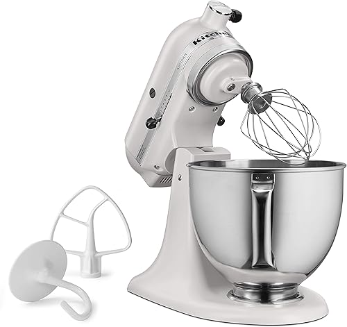 Miniatura 3 de KitchenAid Artisan Series KSM150PS, Batidora de pie con cabezal inclinable de 5 cuartos de galón, serie clásica, 4.5 cuartos de galón, K45SS, negro