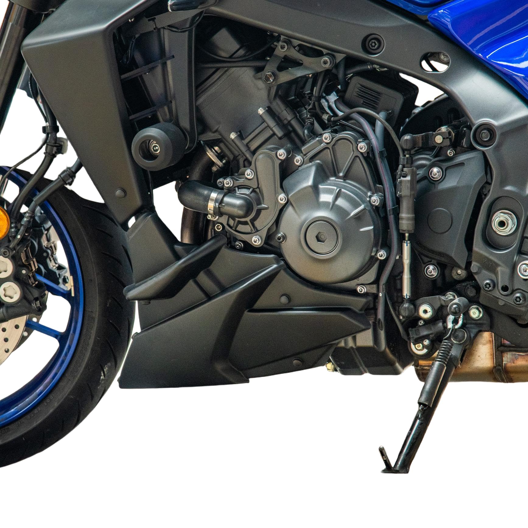 Kit de cadre de corps de becquet de moteur de couverture de carénage de moteur inférieur de Bellypan de moto compatible avec Ya-maha MT-09 MT09 MT 09 SP 2021 2022 2023 2024 Sabot sous capot (Noir Mat)