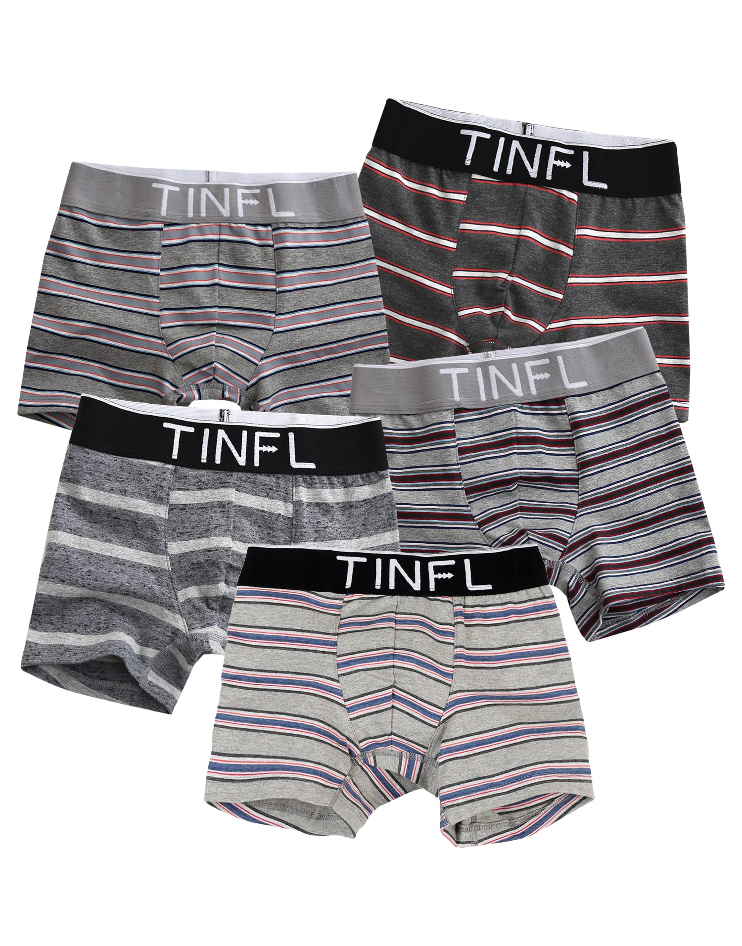 TINFL 8-16Y Big Boys 100 Cotton Breathable Boxer Briefs 4 5 Pack Wide Band Underwear Set
