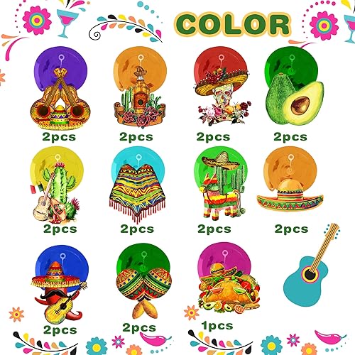 Miniatura 3 de 30 decoraciones de fiesta mexicana, decoración de remolino colgante para fiesta temática mexicana, decoraciones de fiesta de Cinco de Mayo,