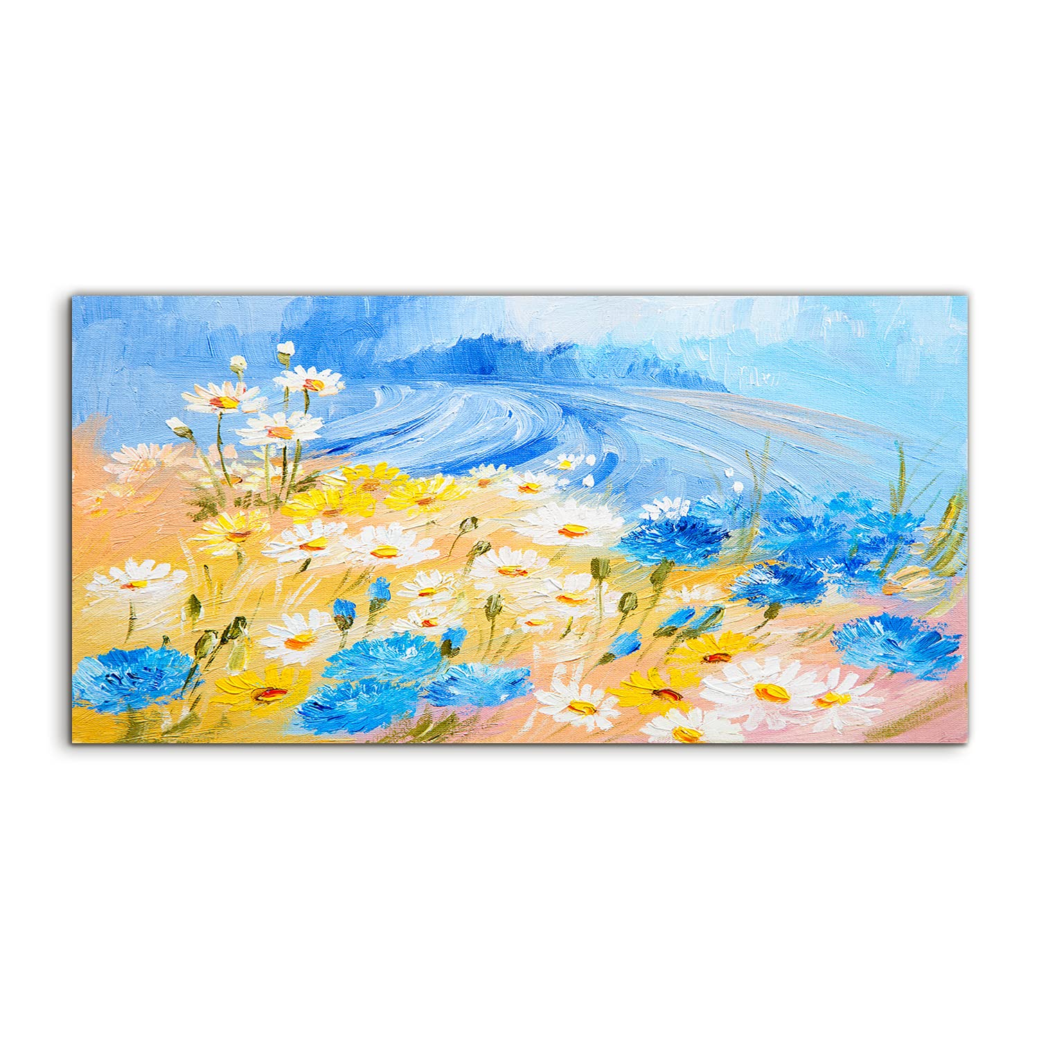 Tableau acrylique fleurs abstraites Coloray 120x60cm pour salon - 8